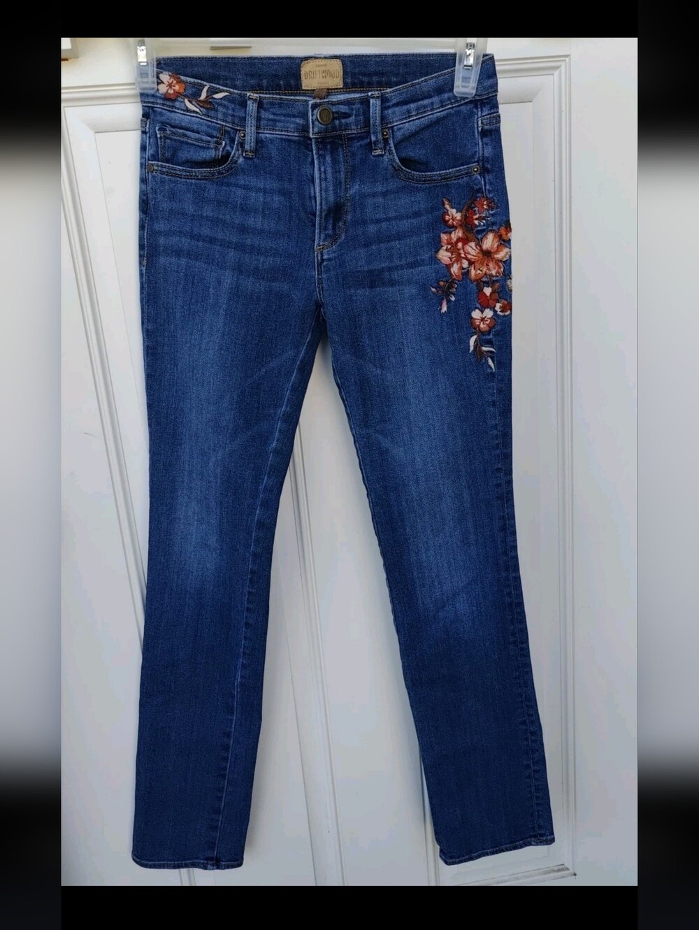 Driftwood Free People Jeans Size 26 Embroidered Aubrey bb1623/1600